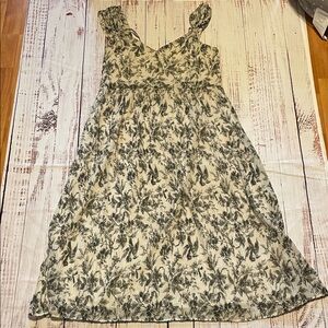 Express Cream Maxi Dress with Black Floral Print